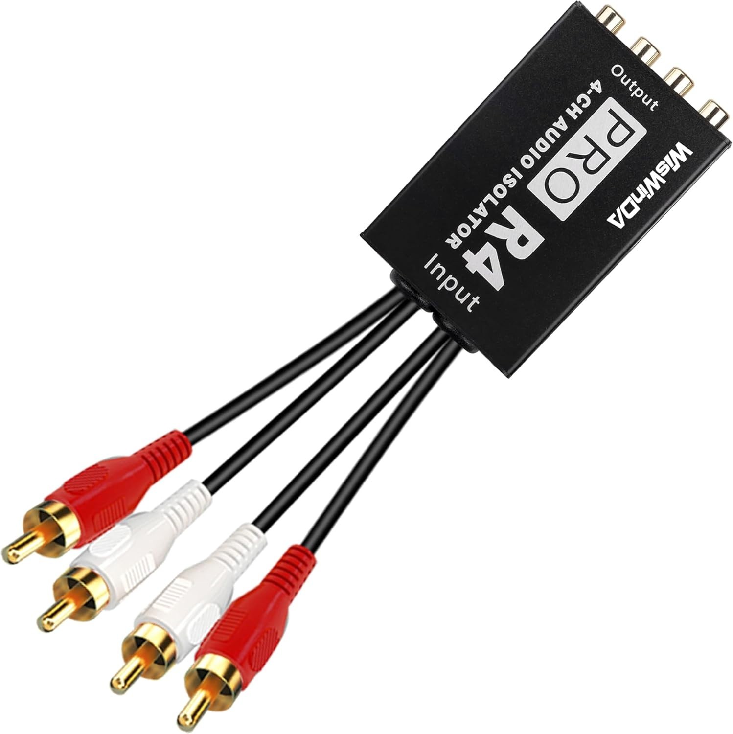 High Quality 4Ch RCA Ground Loop Isolator Noise Filter Hum Eliminator Pro
