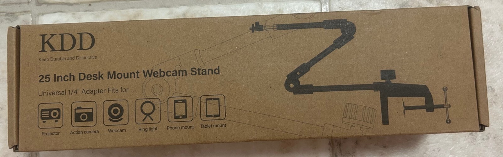 KDD 25 inch Desk Mount Webcam Stand (Universal 1/4" Mount)