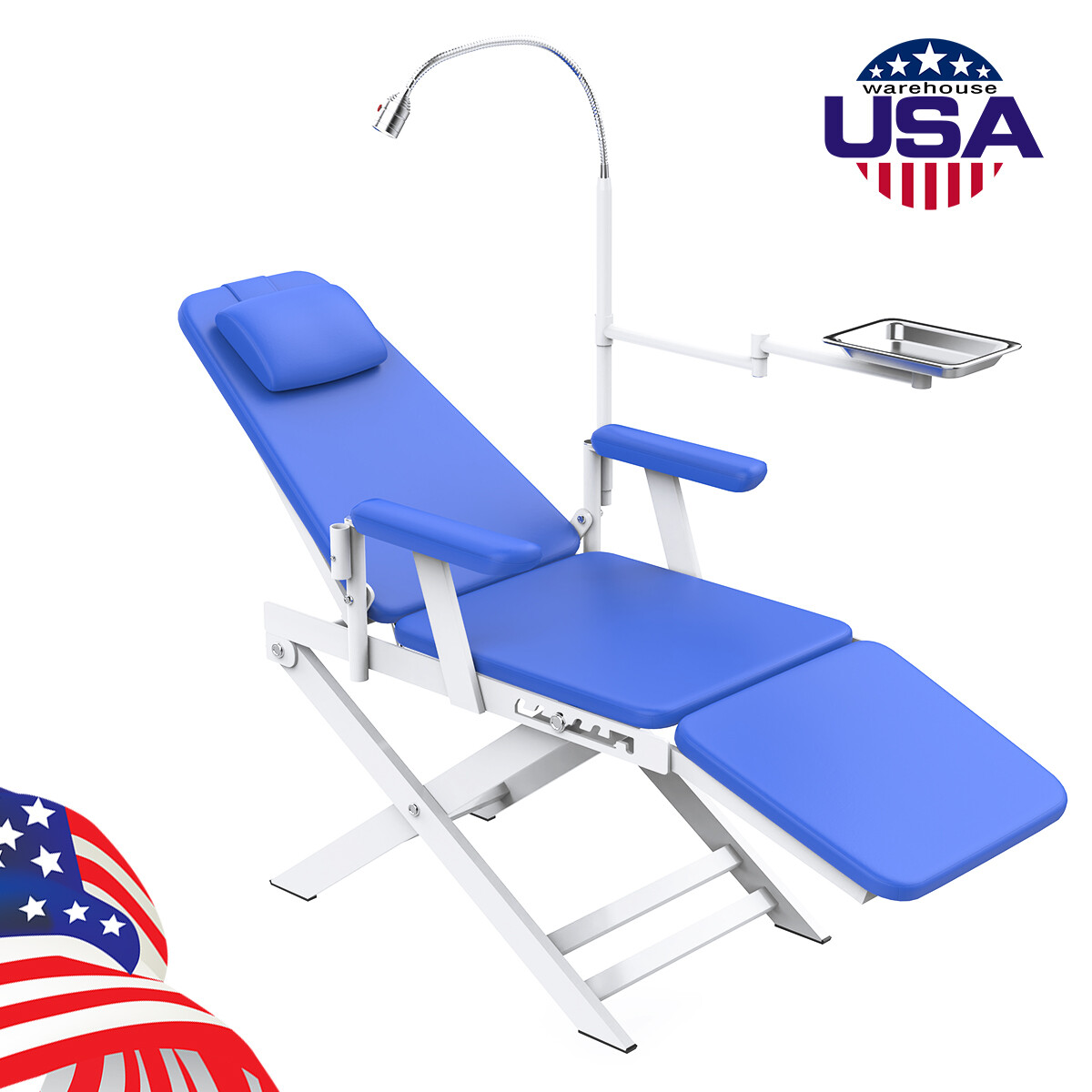Dental Portable Folding Chair Mobile/Dental Unit Air Compressor Curing light