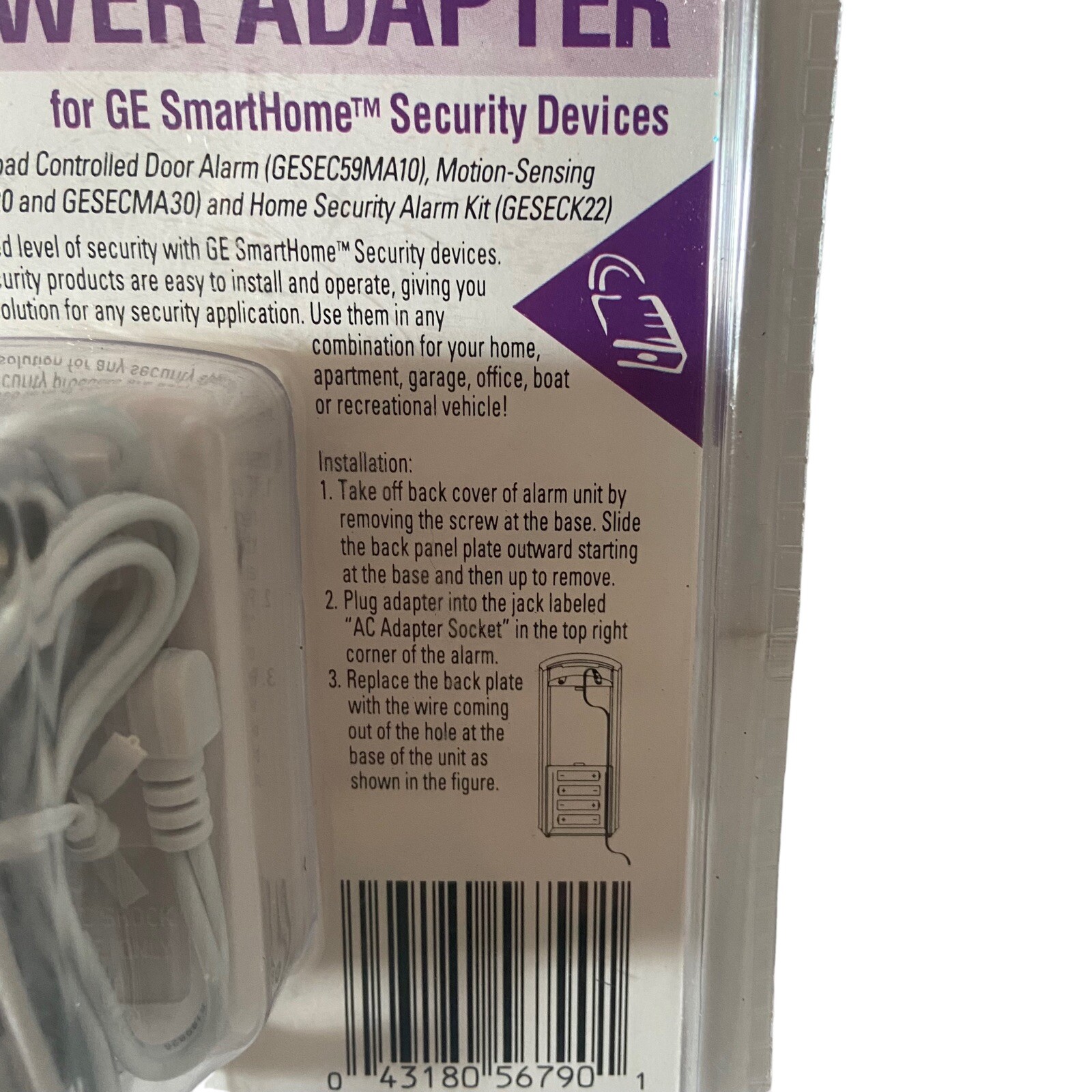 New GE SmartHome Indoor AC/DC Power Adapter GE Smart Home Security Devices
