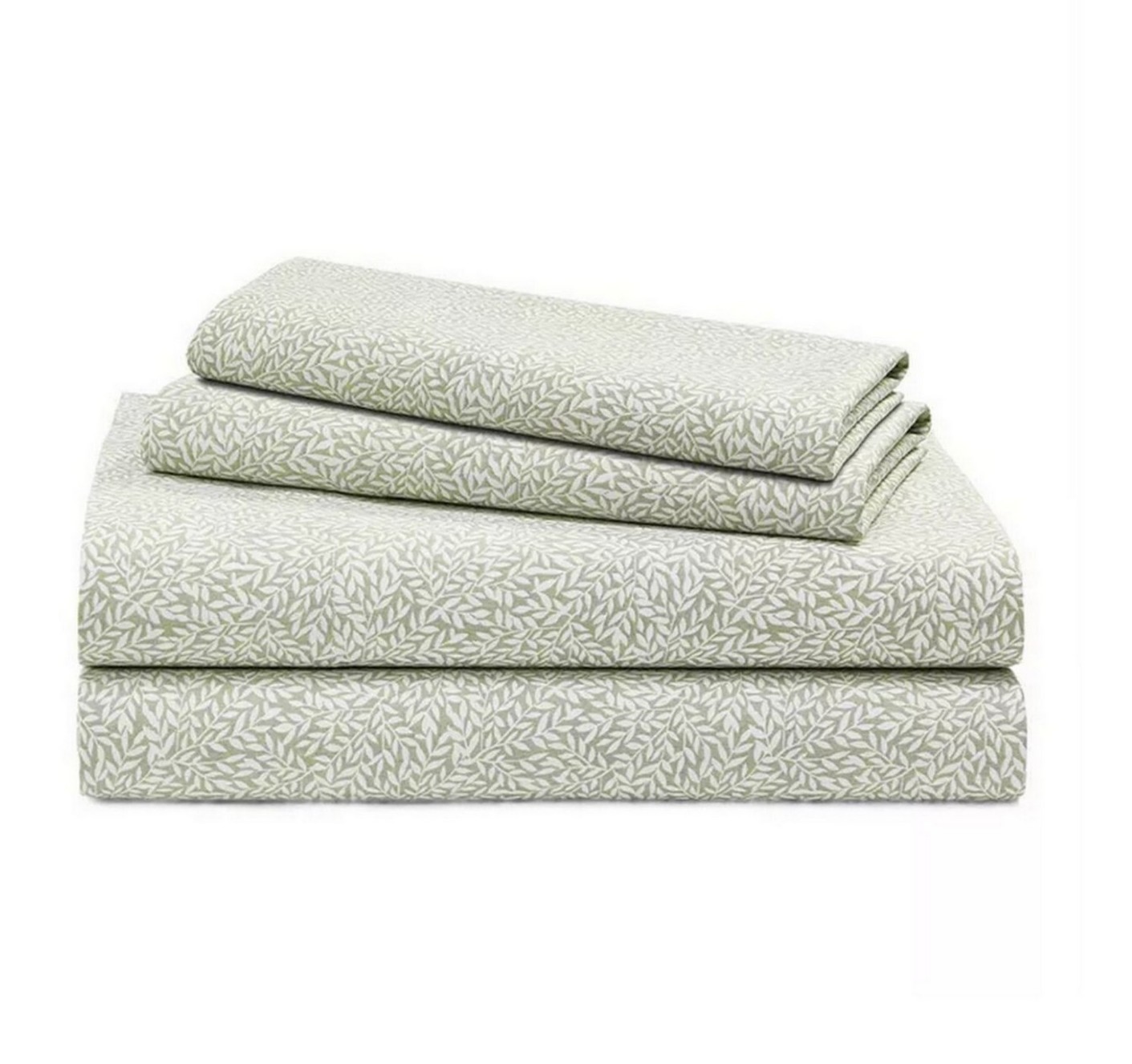 Ralph Lauren Spencer Leaf Sateen Cotton Sheet 4 Pcs Set Sage $220 King