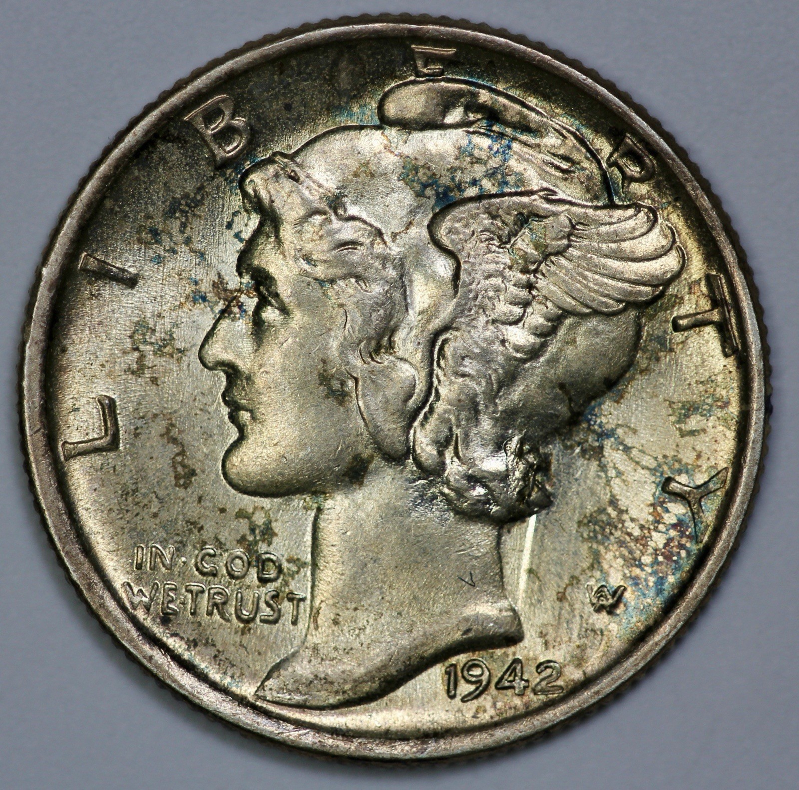 1942 Mercury 10c Silver Dime Brilliant UNC