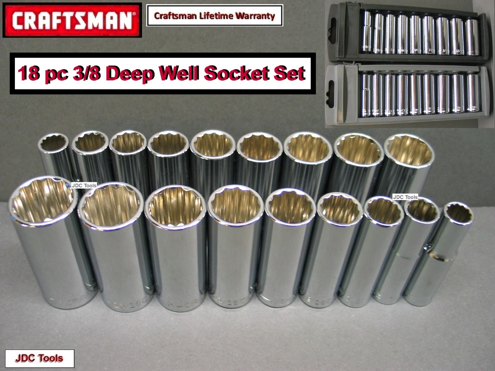 Craftsman 18 pc 3/8 Deep Socket Set