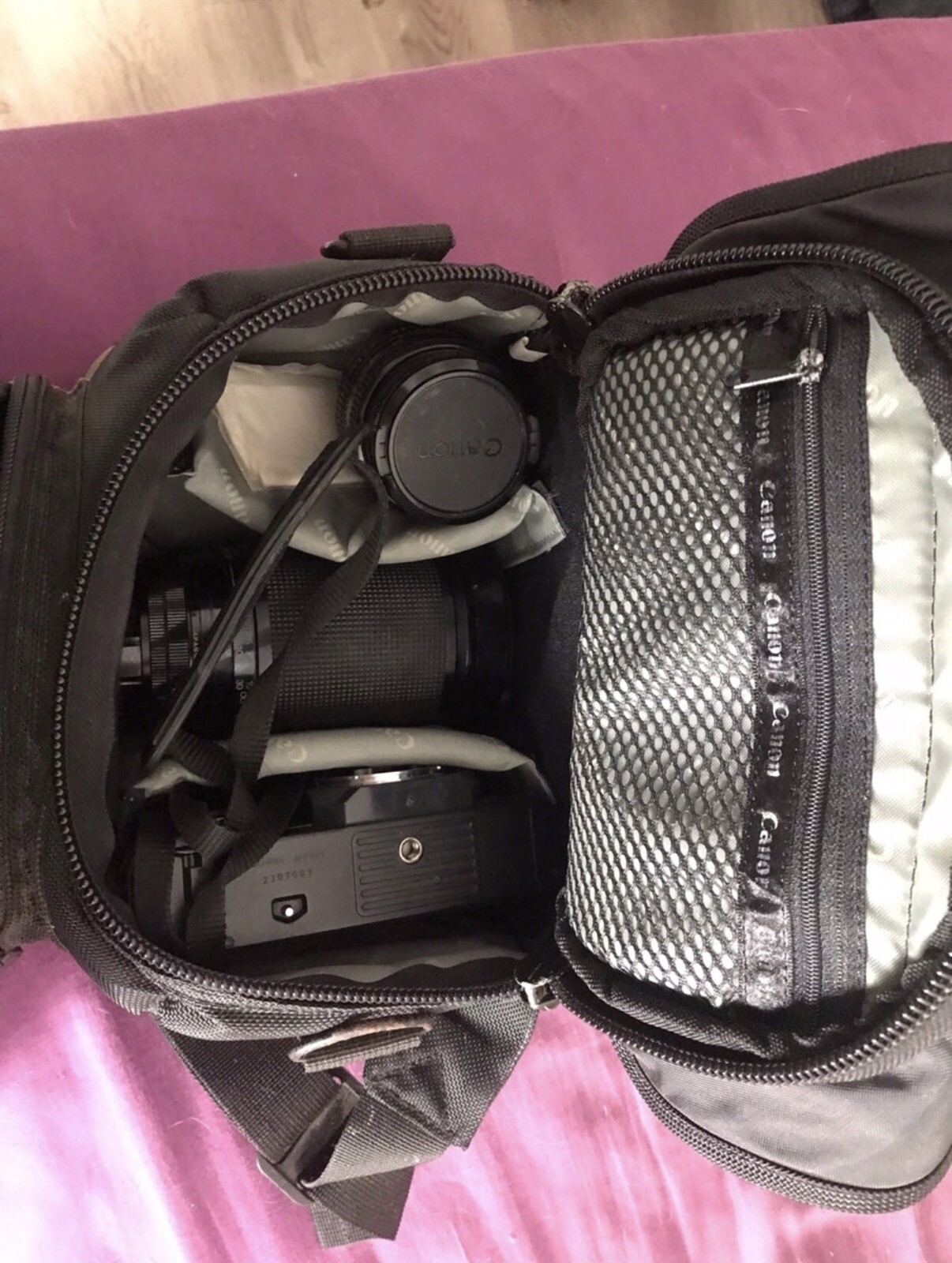 Canon t50 camera with bag and Original Lens, Wipes And extra vivitar lens