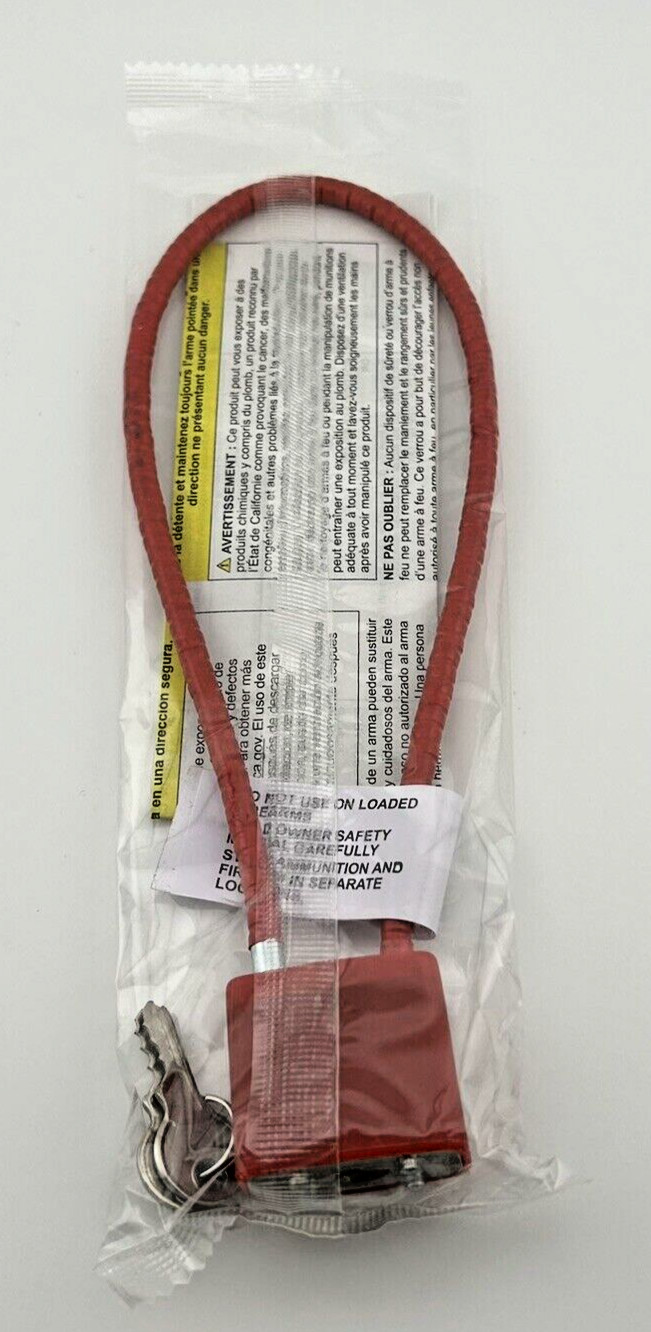 Regal Gun Safety Cable Lock Orange Brand New 2 Keys Instructions Included 8"