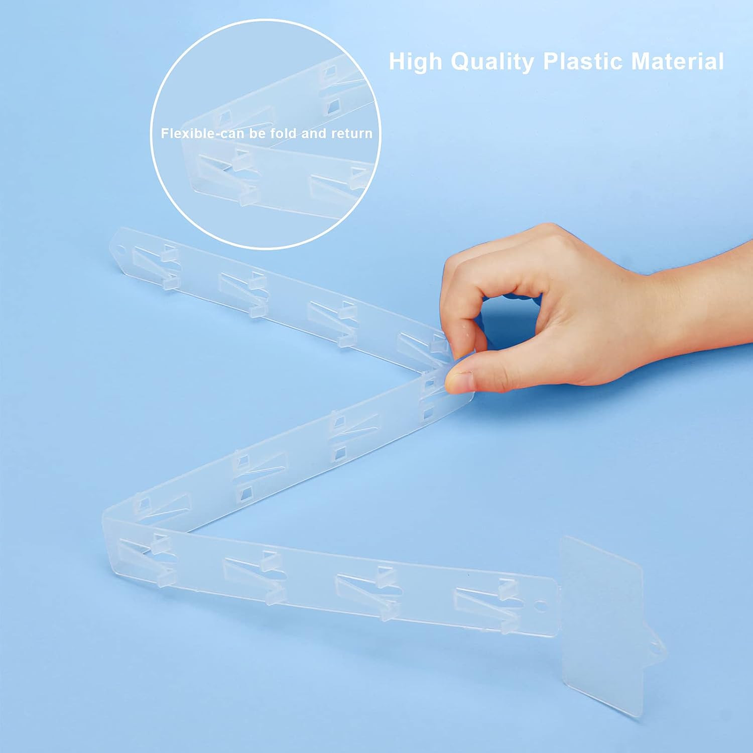 10Pcs Station Display Rack Plastic Hanging Display Strips with Hooks, Merchandis