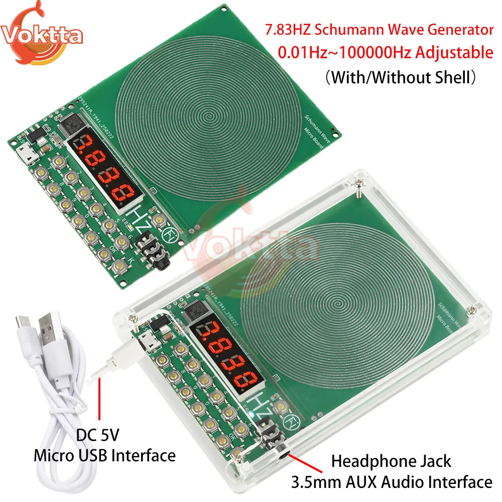 For Schumann Wave Generator Pulse Sine Frequency+Audio Output Connector+Case