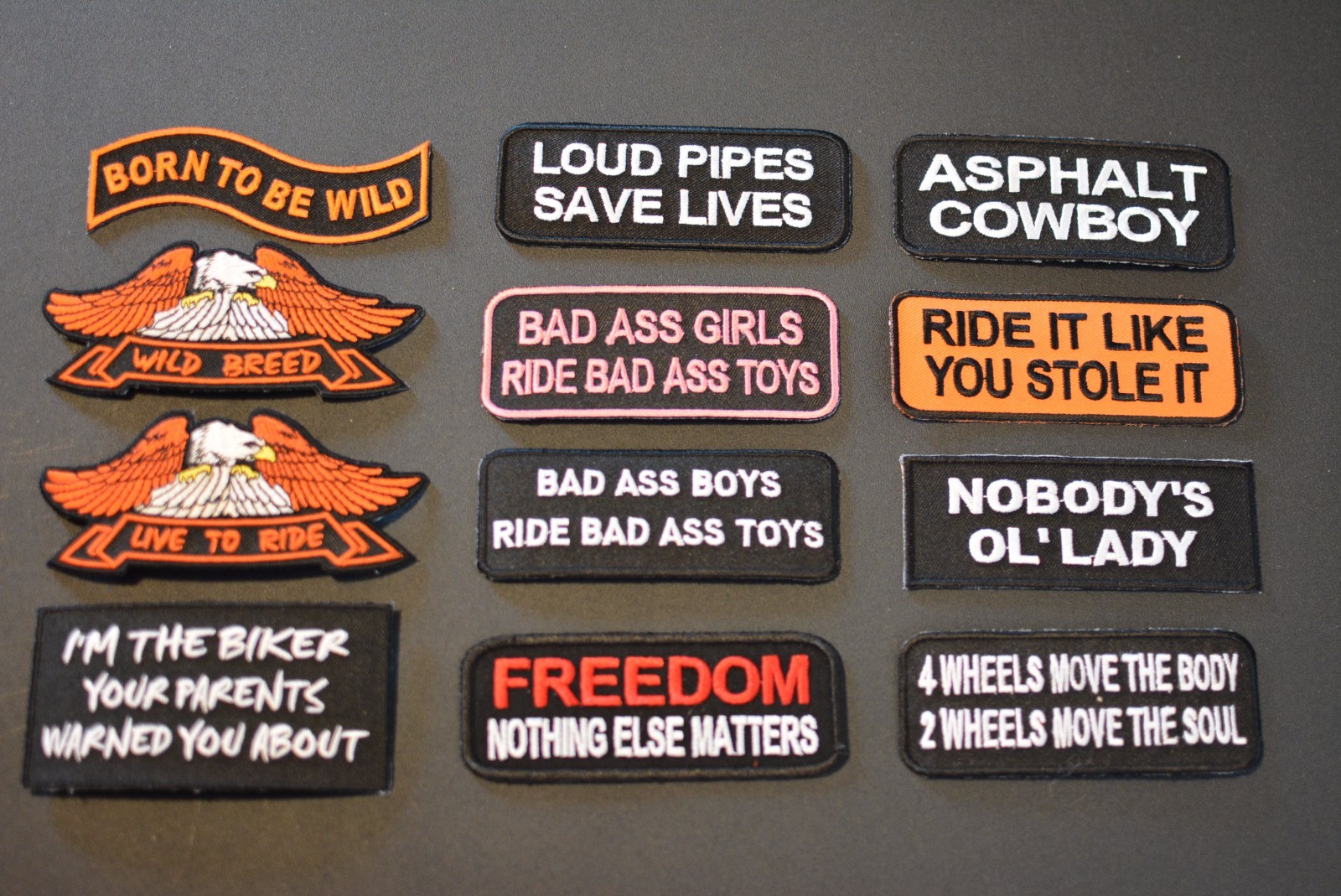 Biker Iron-on Embroidered Patches for Jacket Vest Clothing Motorcycle Motorbike