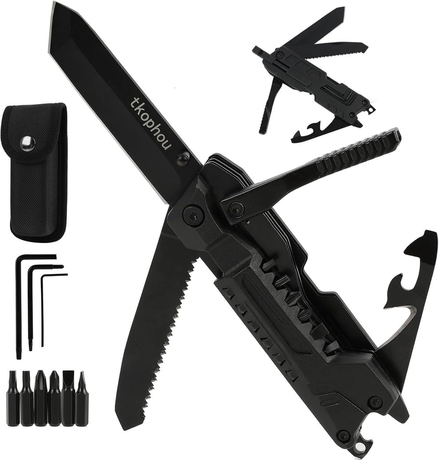 Multitool Knife, Multi Tool Pocket Knife for Men, 17-In-1 Folding Knife Camping