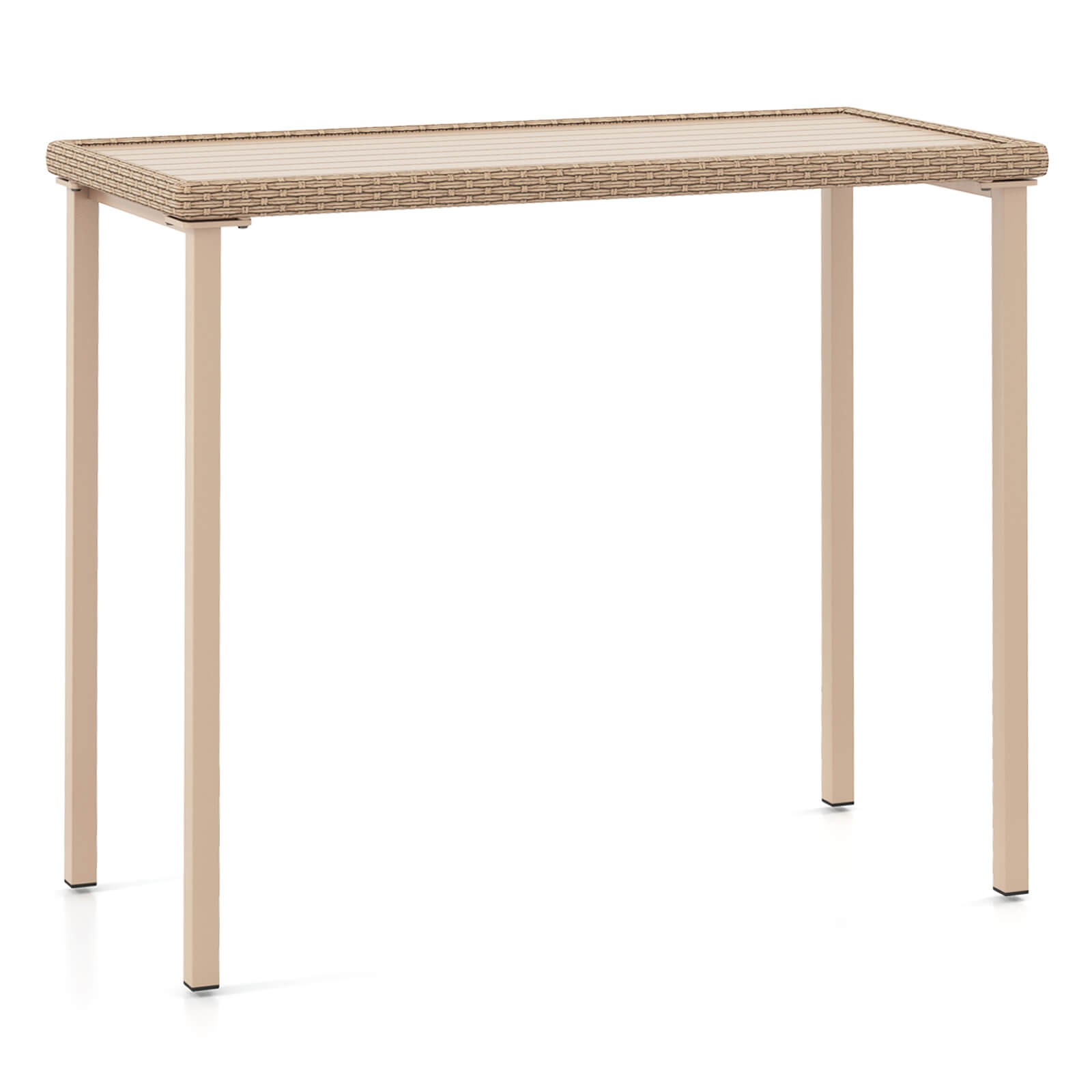 48” Outdoor Counter Height Table Patio Bar Table Heavy Duty Rectangle Metal