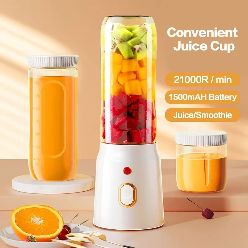 Portable Blender Juicer 450ml Electric Fruit Juicer USB Rechargeable