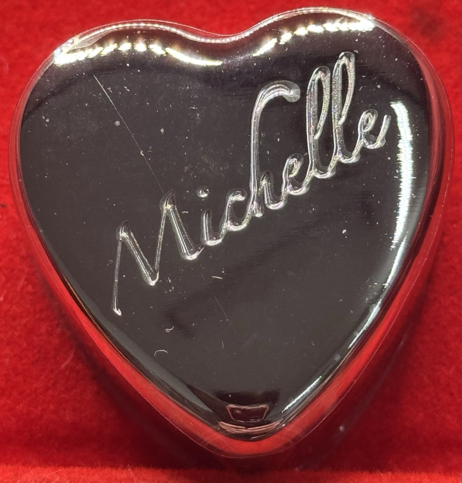 Michelle Ganz Heart Trinket Box Velvet Lined 1.5” NIB Early 2000’s