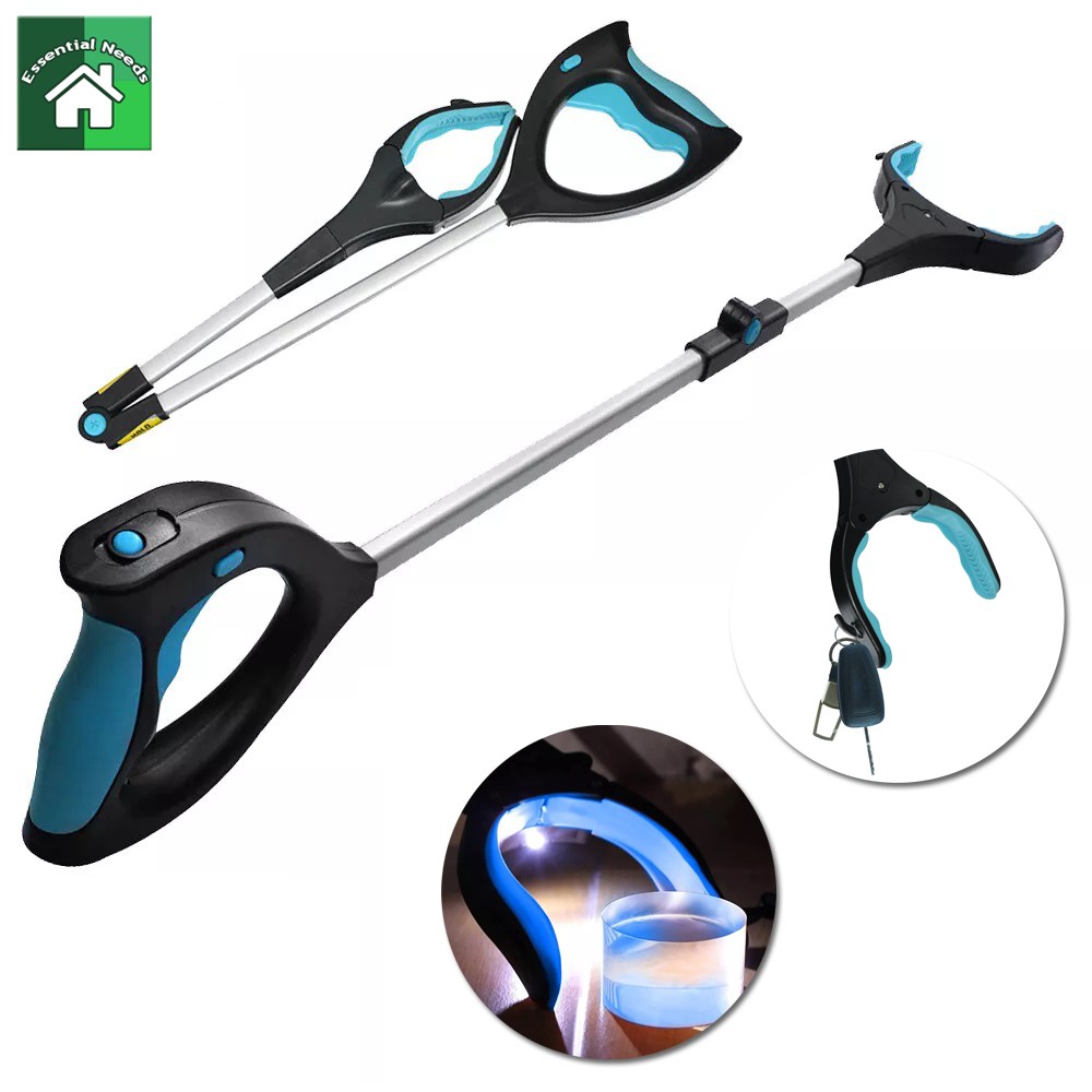 32" Foldable Grabber Reacher Tool with Magnet & Light Heavy Duty Pick-Up Stick