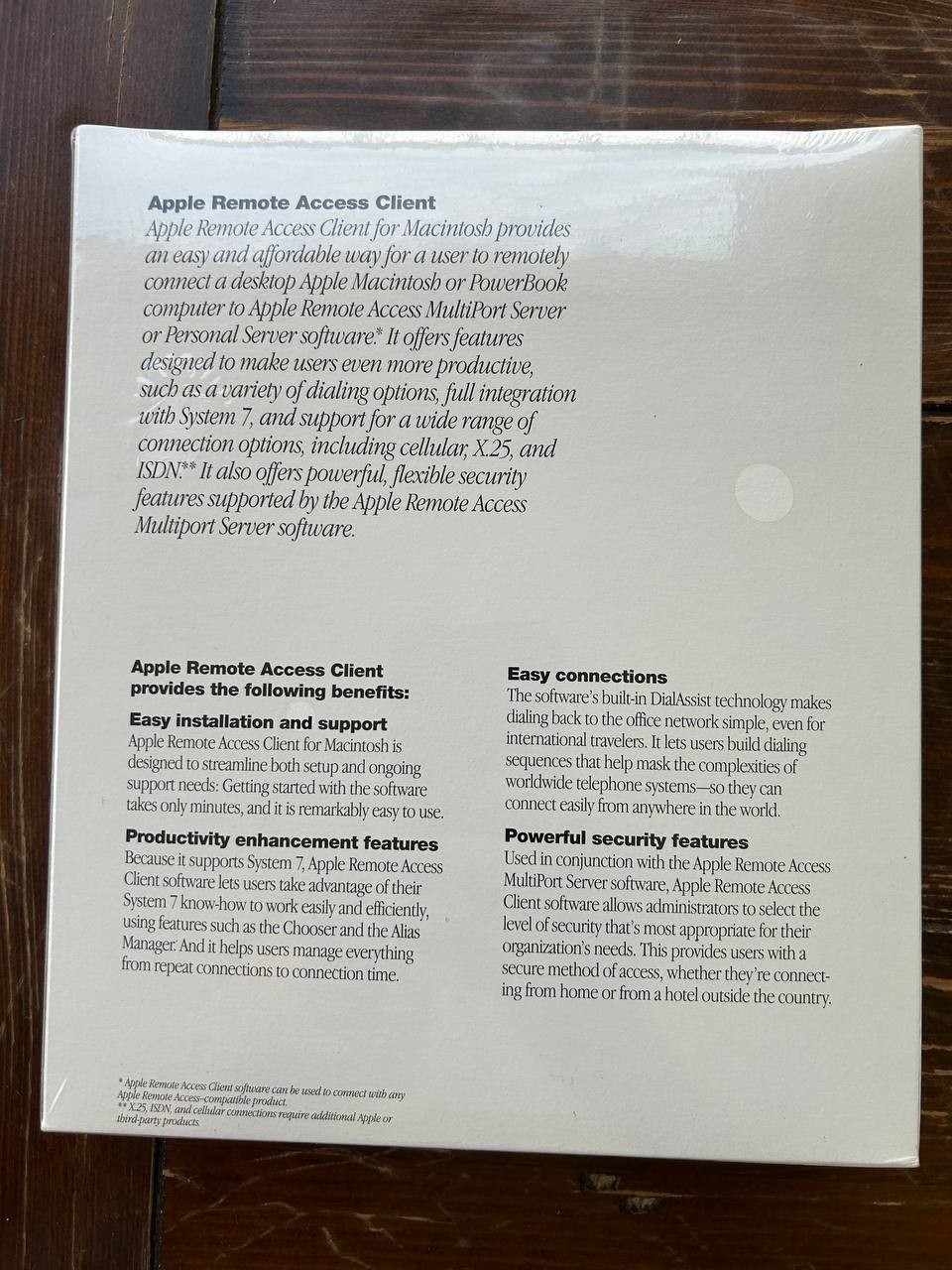 Vintage Apple Remote Access Server Network Software For Macintosh. 1993 year