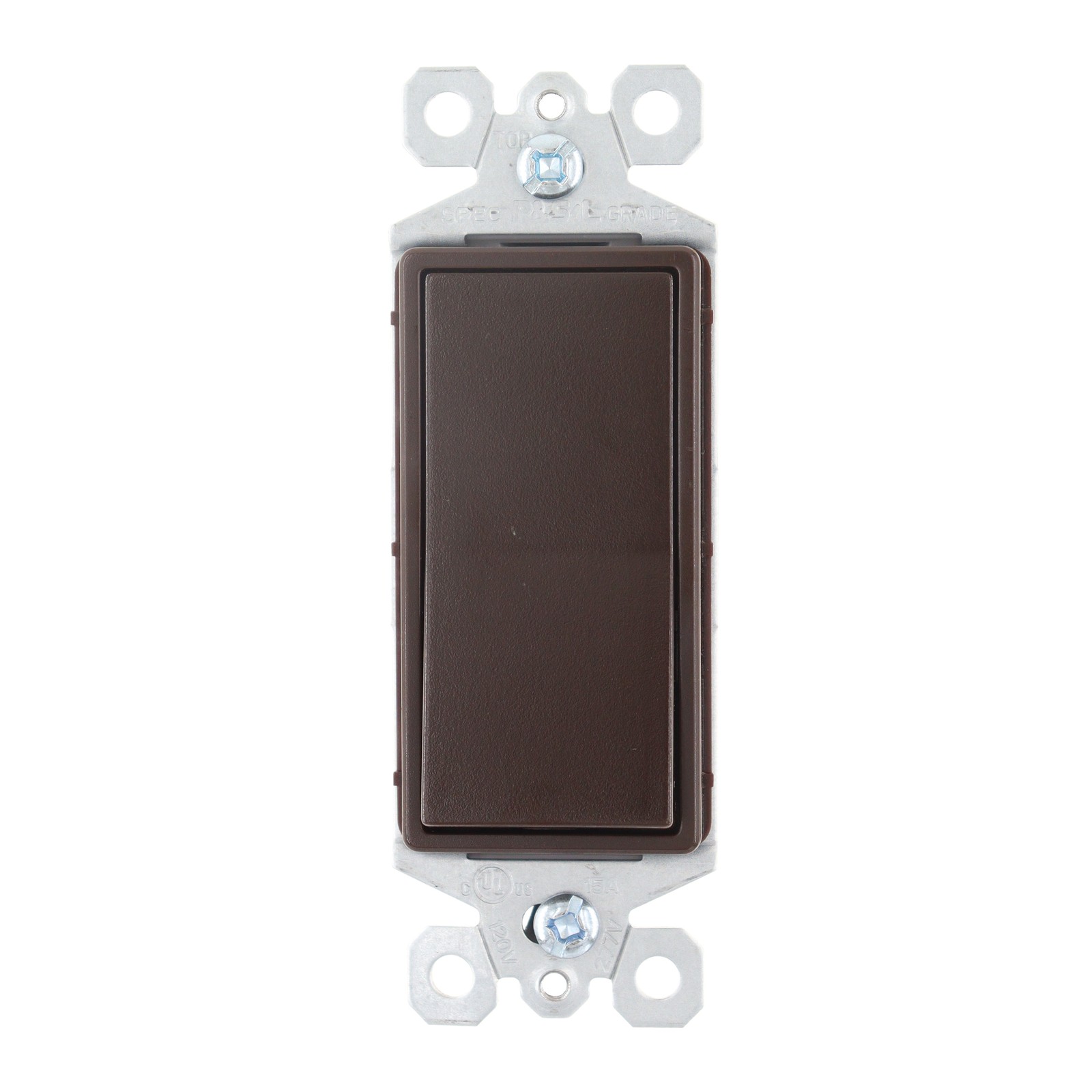 PASS & SEYMOUR TM873 DECORATOR SWITCH, 3-WAY, 15A, 120/277V, BROWN (10-PACK)