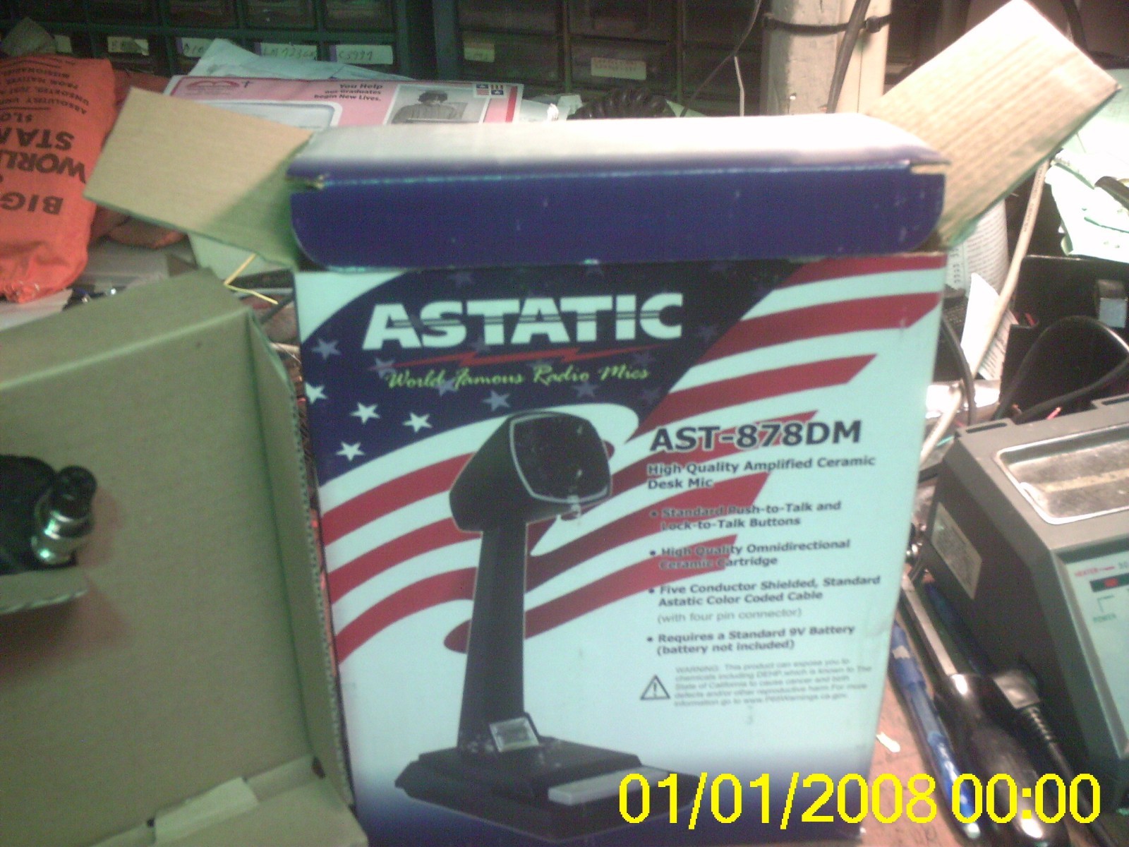 ASTATIC  878DM AMPLIFIER 4 PIN COBRA GALAXIE HAM CB DESK MICOPHONE AMPLIFER NOS
