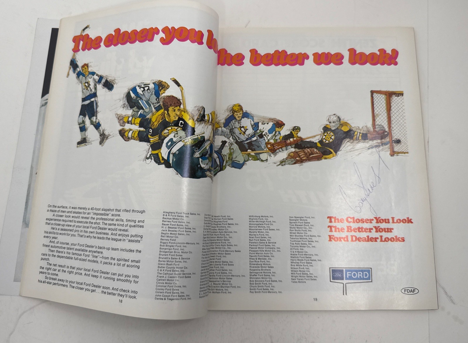 1975 Stanley Cup Playoffs Pittsburgh Penguins Program Gary Inness Autograph