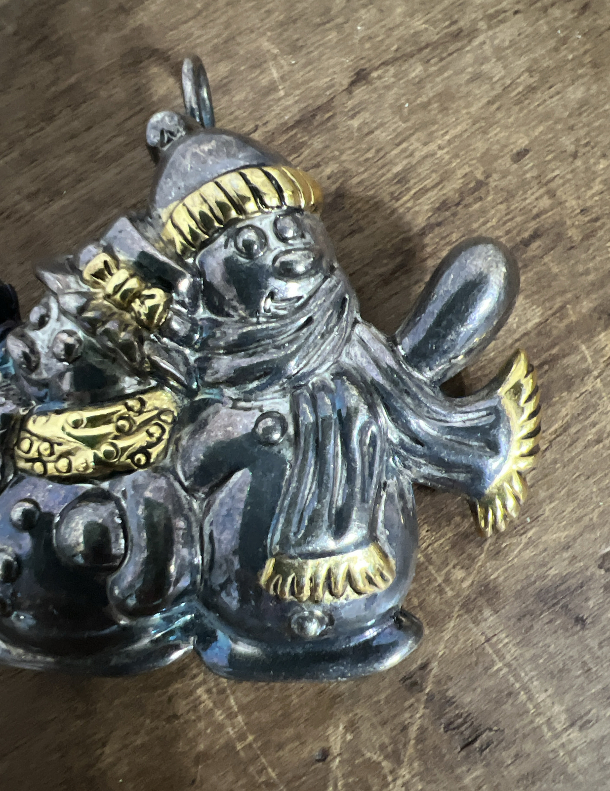 Best Two Tone Snowman Pendant/brooch