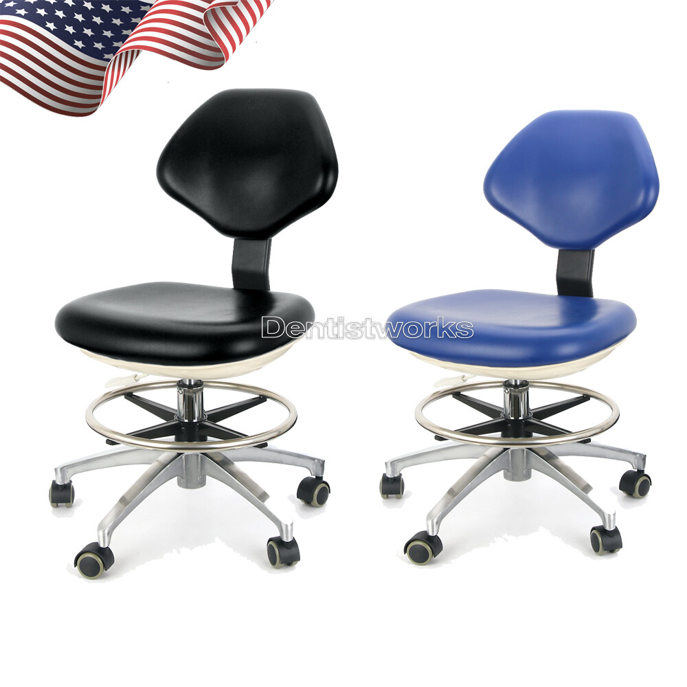 360° Rotation Adjustable Mobile Chair Dentist Chair Assistant Stools PU Leather
