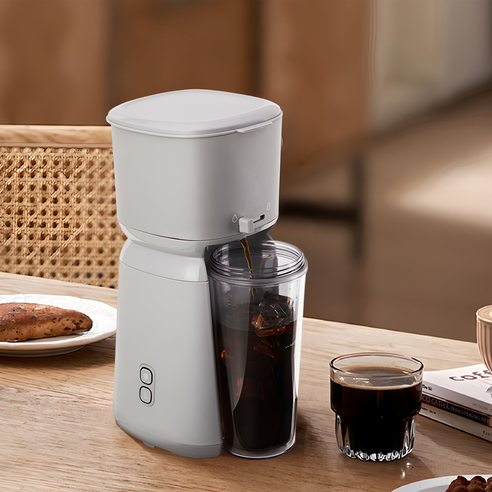 Single Serve Iced Coffee Maker Soft Silver