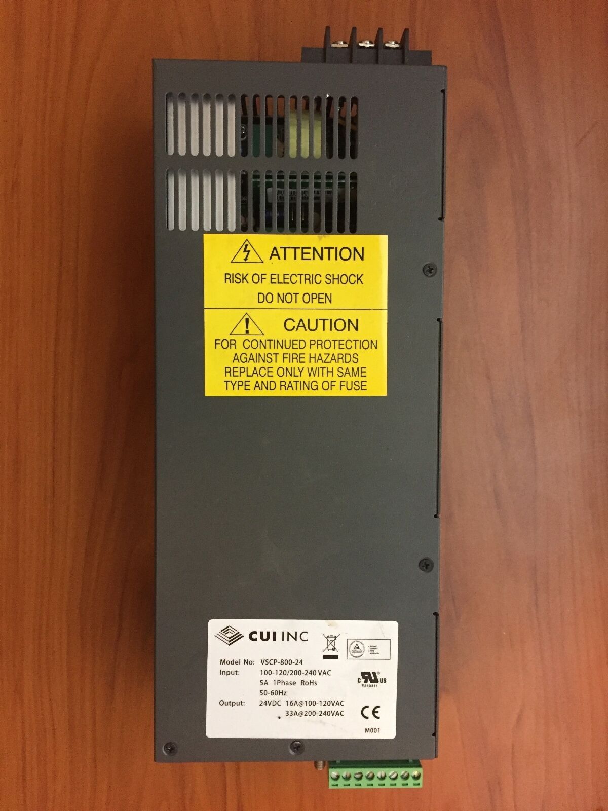 CUI INC. Power Supply VSCP-800-24 Output 24V 33A 90 ~ 260 VAC Input