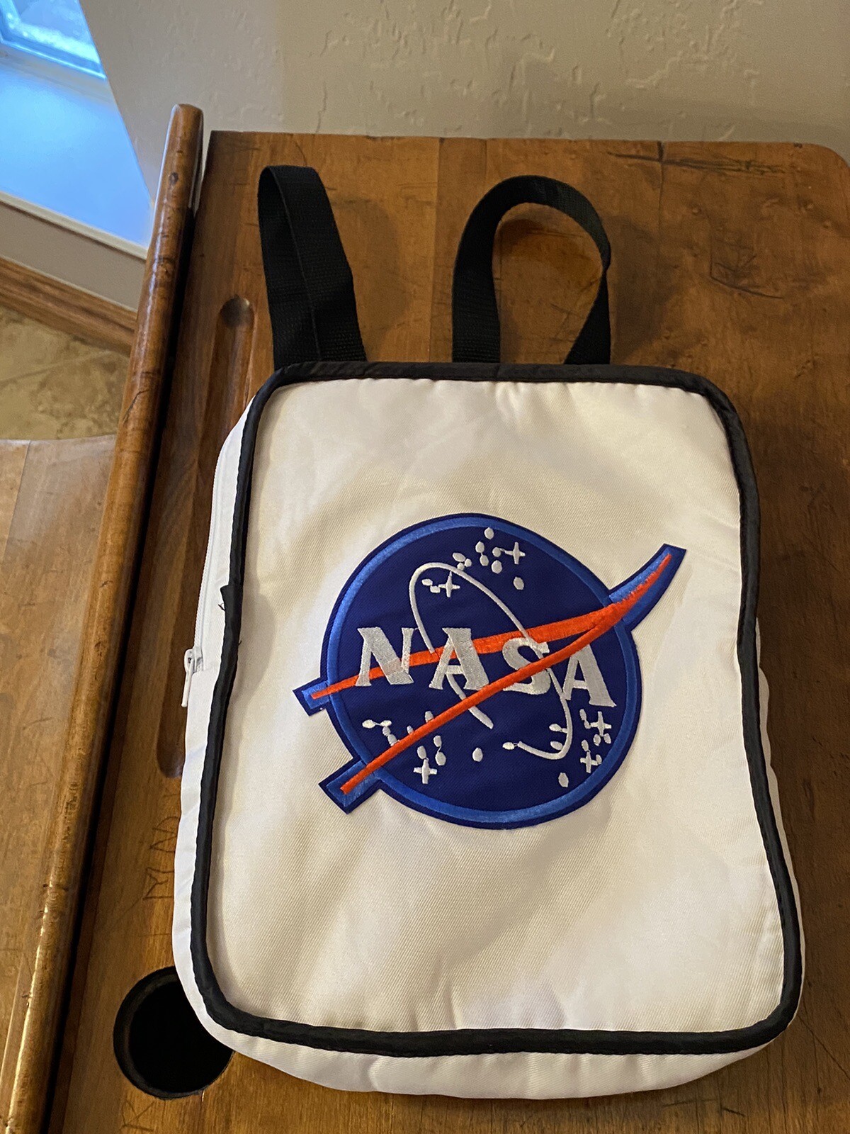NASA White Backpack Embroidered Patch Logo