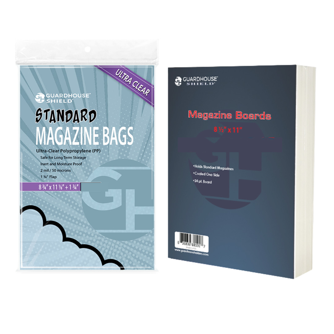 10 Magazine Bags & Boards Acid-Free Archival Magazine Storage Protection Set