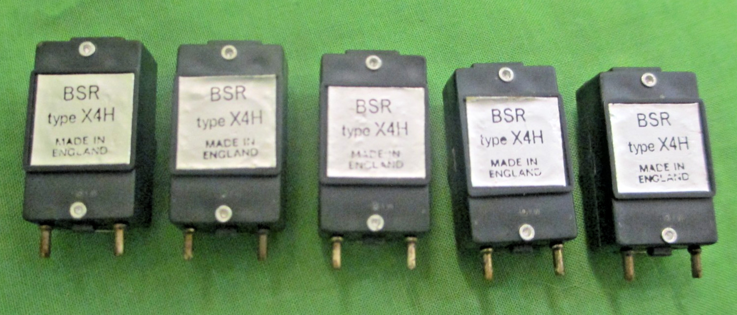 BSR CARTRIDGE LOT OF 5   BSR  TURNTABLE MODEL TYPE   X4H  CARTRIDGES no needle