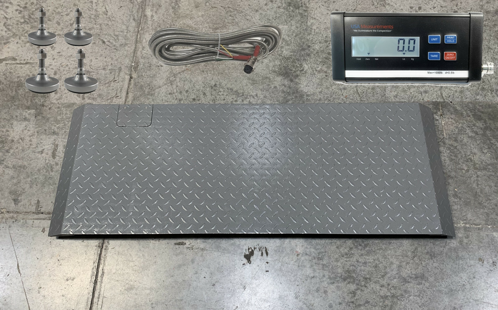 Livestock Platform Scale 55"x20" with LCD Indicator 300 lb & 5 Year Warranty