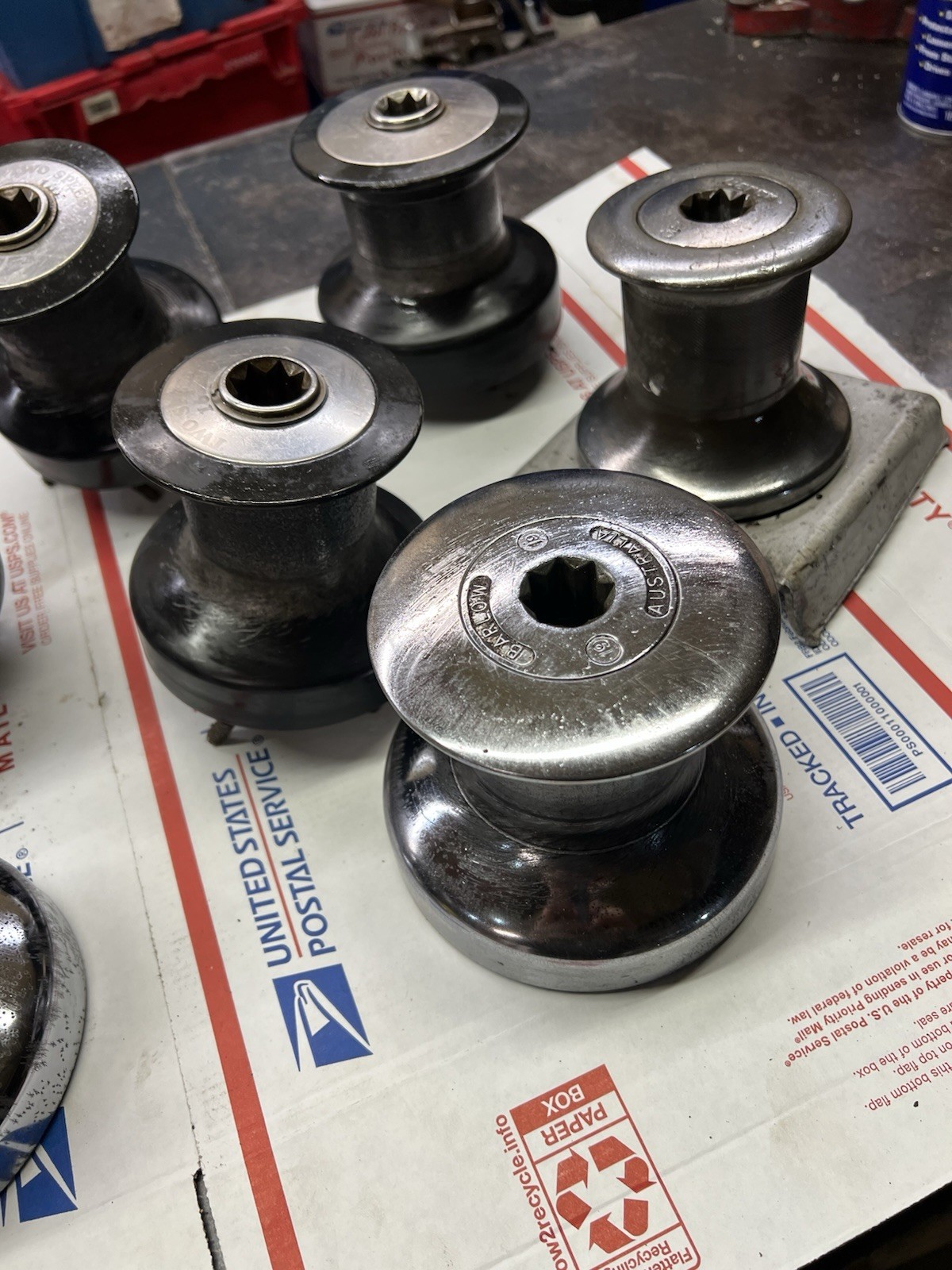 Assorted sail boat winches (7)