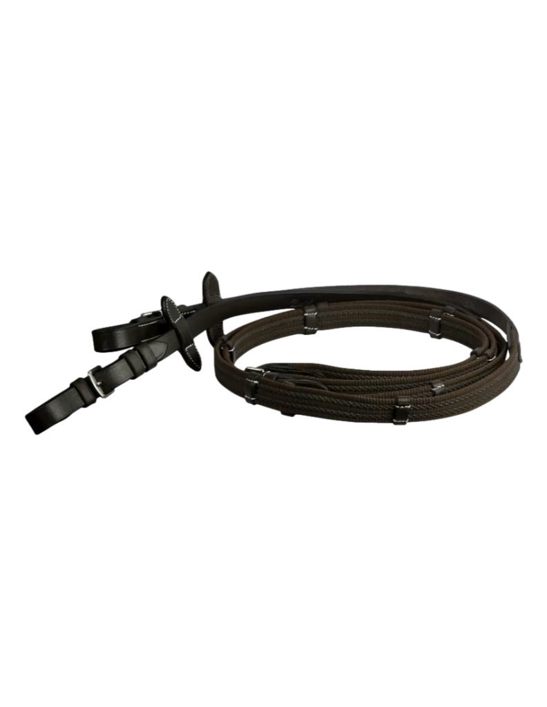 Da Vinci Reins Web Anti-Slip Buckle Ends 5/8 x 60 Dark Brown 558243