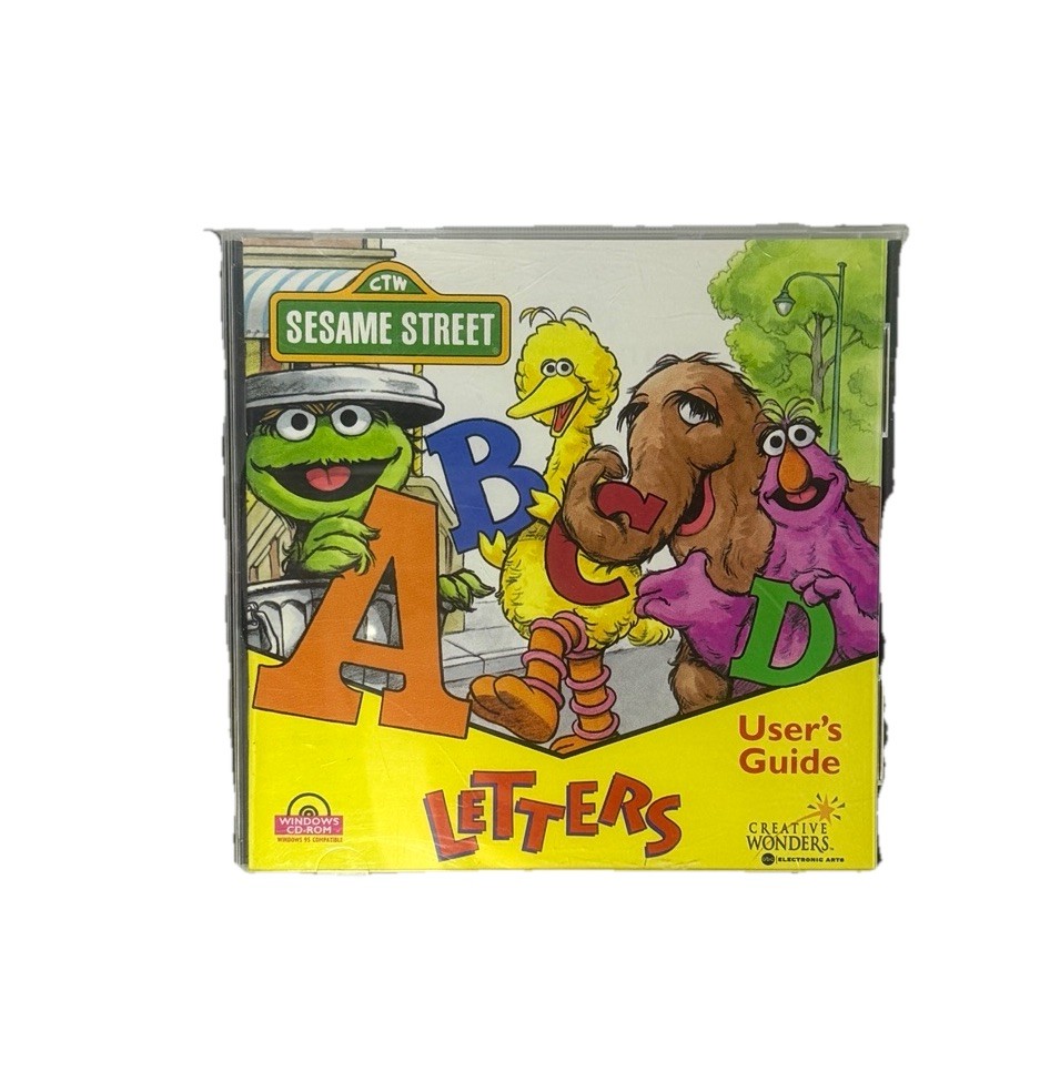 Sesame Street Letters Learning With Users Guide CD Rom 1995 Creative Wonders