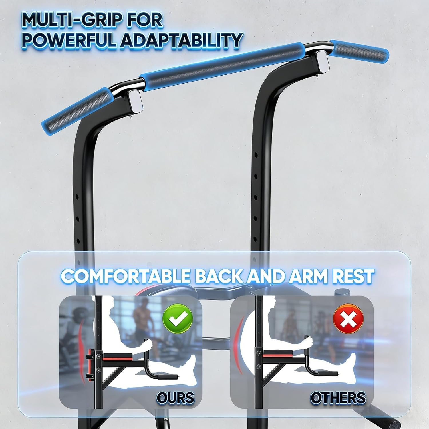 Pull up Bar, Multi-Function Pull up Dip Bar Station, Home Gym Workout Strength T