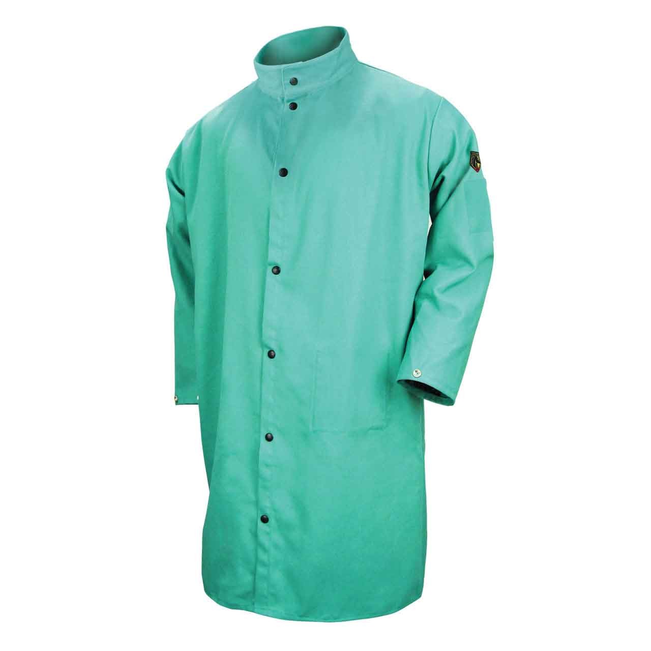 Black Stallion F9-50C 9 oz. 50" Green Flame Resistant Cotton Shop Coat 3X-Large
