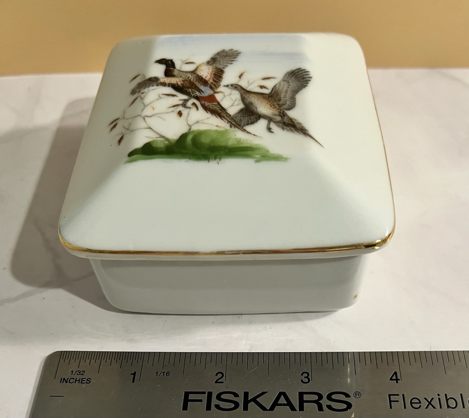 vintage Lefton China hand-painted trinket Box