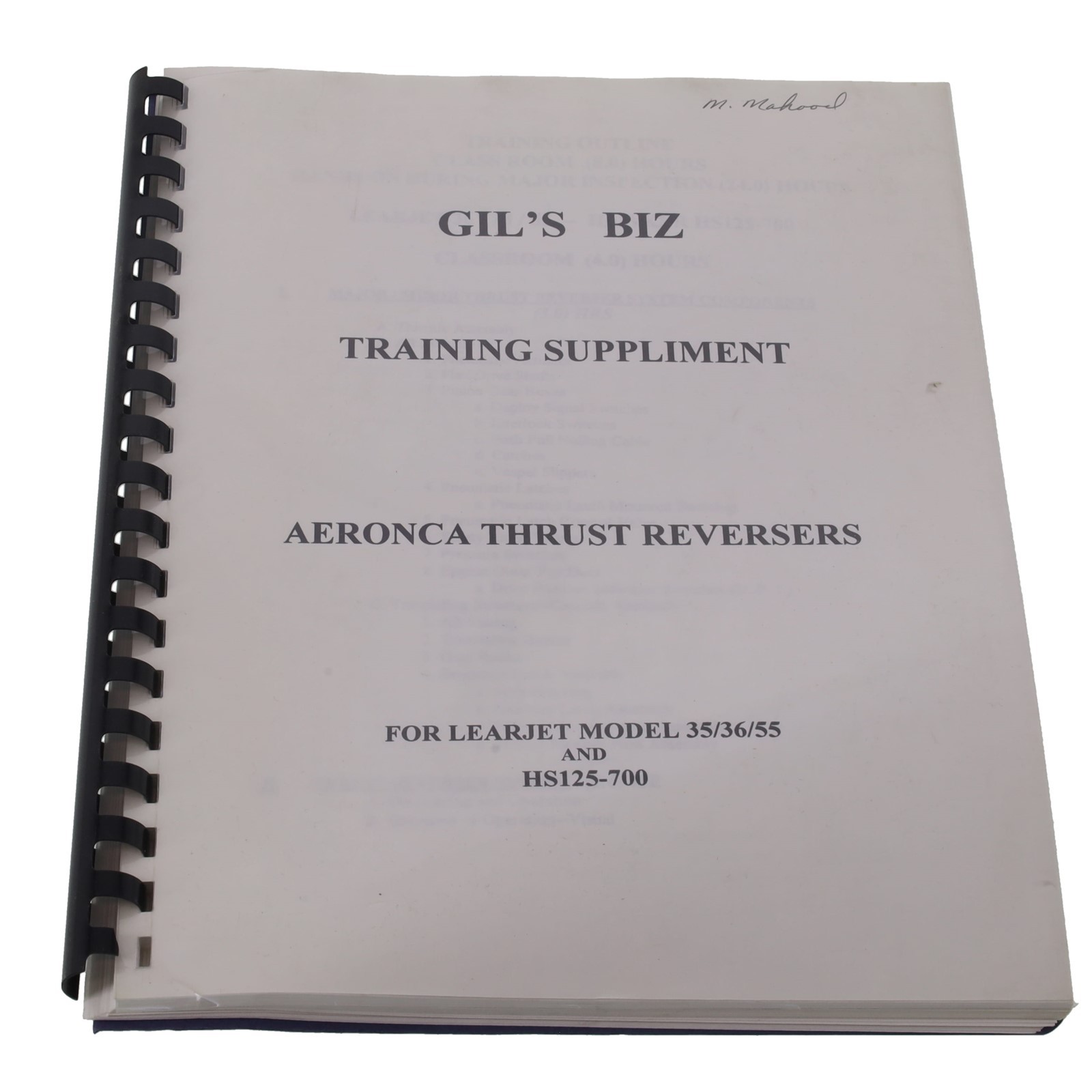 Learjet 35/36/55 & Hawker HS125-700 Aeronca Thrust Reverser Training Supplement
