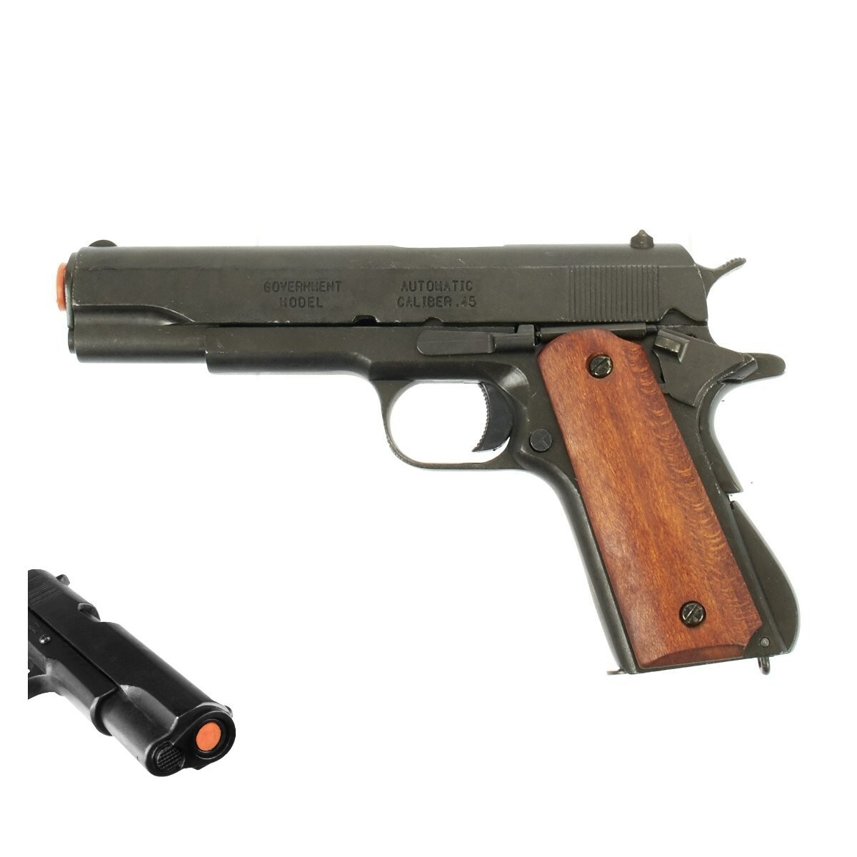 Denix Colt 1911 Non-Firing Full Size Metal Prop Gun, Black With Wood Grips