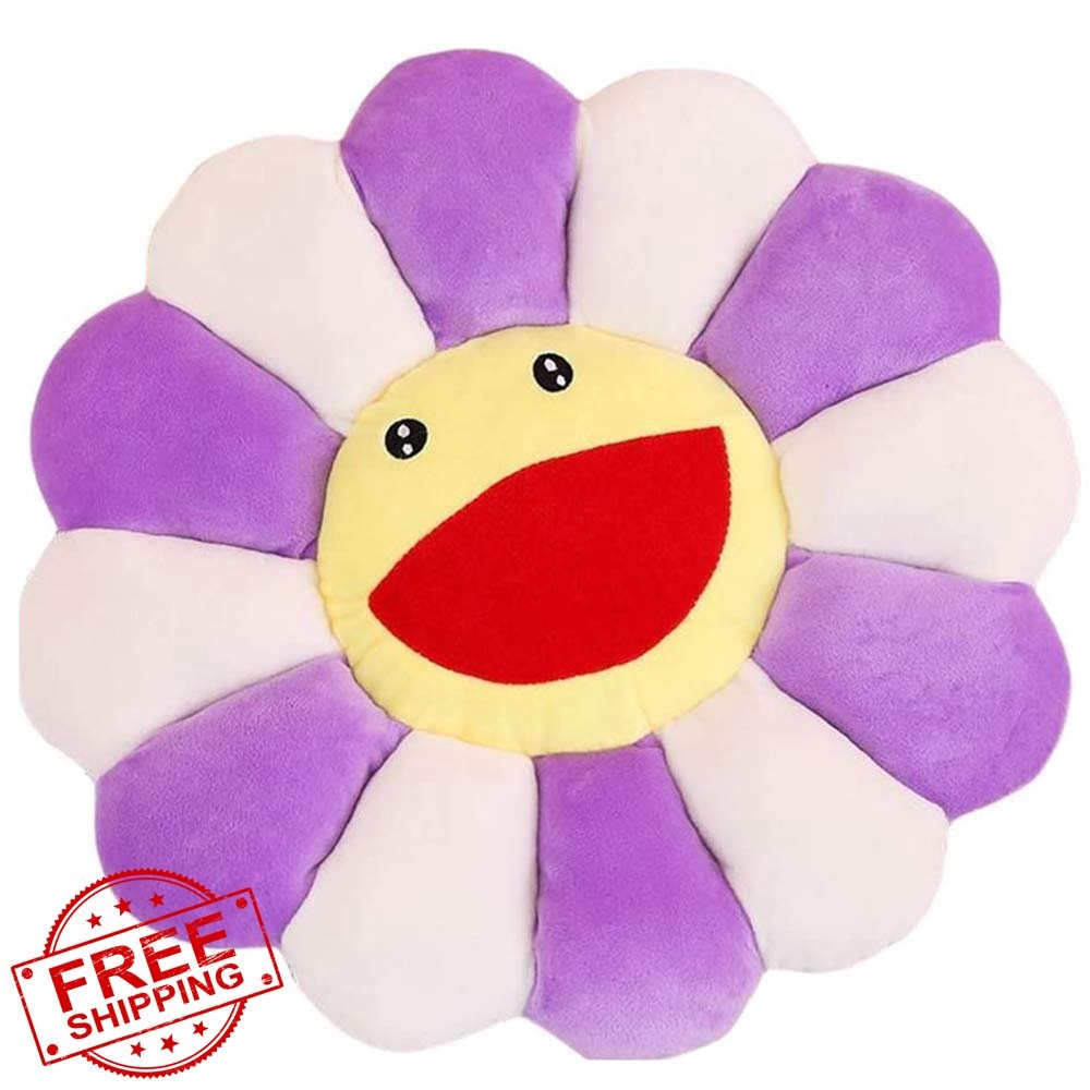 TEFU Sunflower Plush Pillow Cushion Purple 16.5in Home Decor Toy