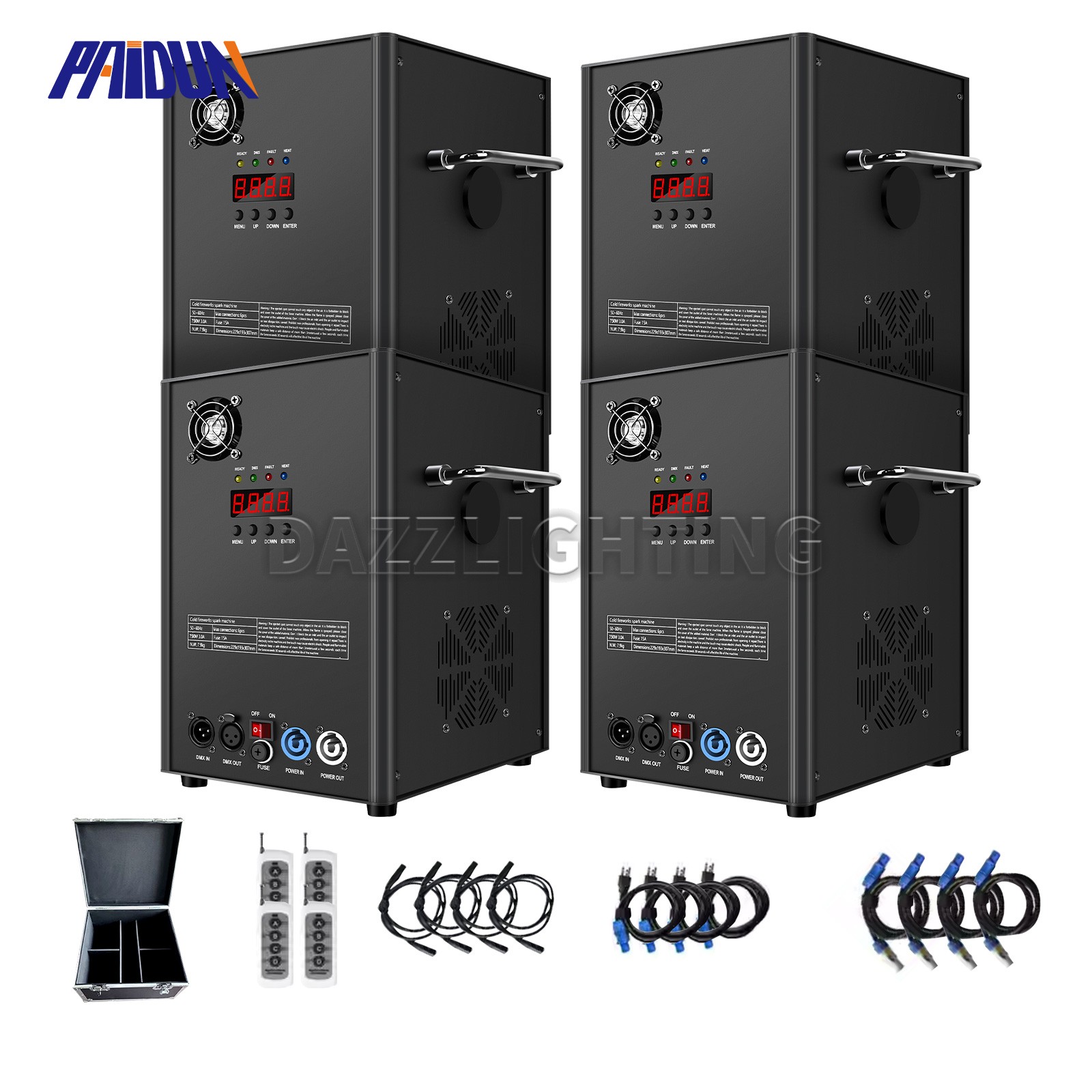 PAIDUN 750W/850W Cold Spark Machine Stage Effect DMX Firework Wedding Show Event