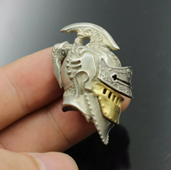 Bead Brass Knight Helmet Bead Brass White Copper Paracord Knife Lanyard Bead
