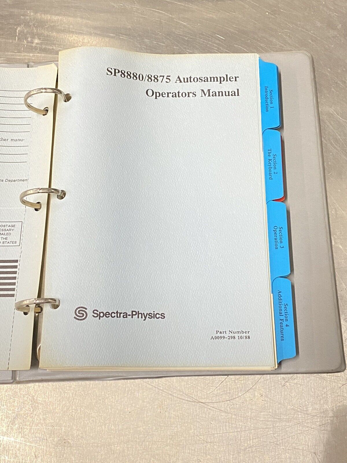 Spectra-Physics SP 8880 8875 Autosampler - Users Guide / Instruction Manual