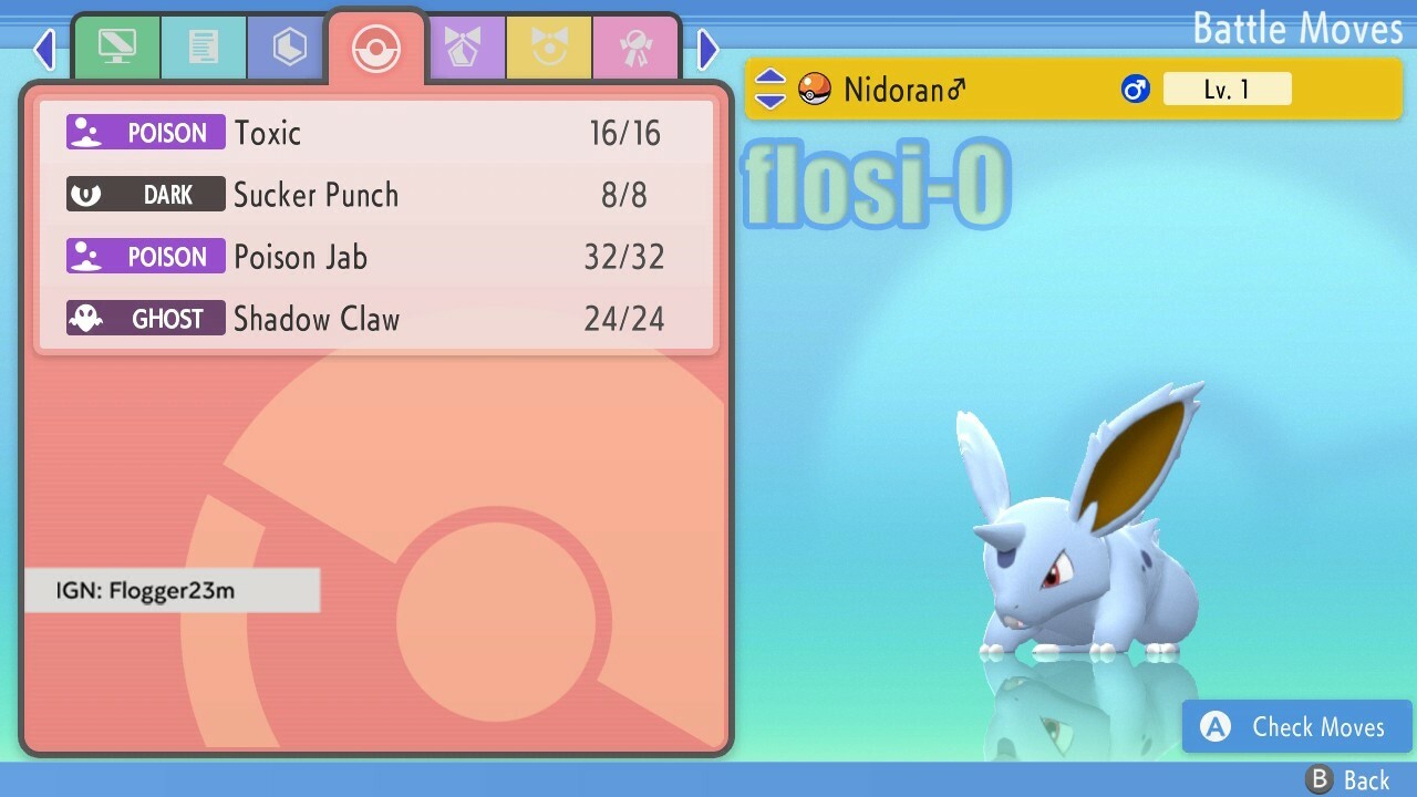 6IV Shiny Nidoran Male Pokemon Brilliant Diamond and Shining Pearl