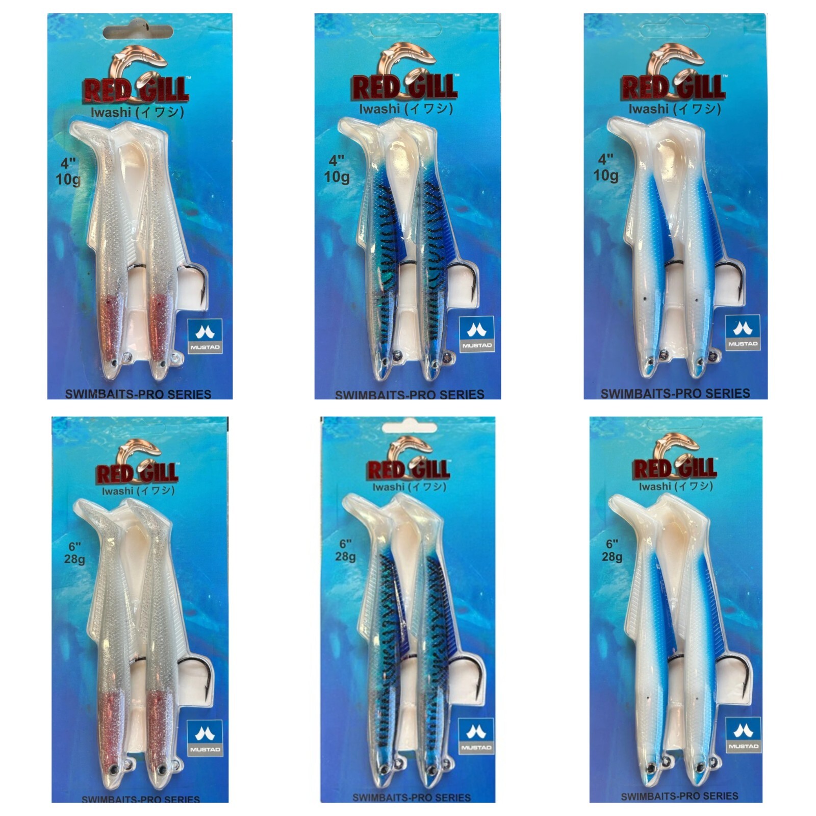 Red Gill Iwashi Bass Lure Swimbaits / Sandeel Lures  - 2 Per Pack