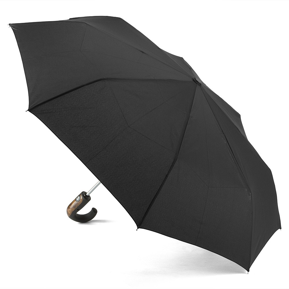 NEW Clifton Auto Open Auto Close Wooden Trim Umbrella Black