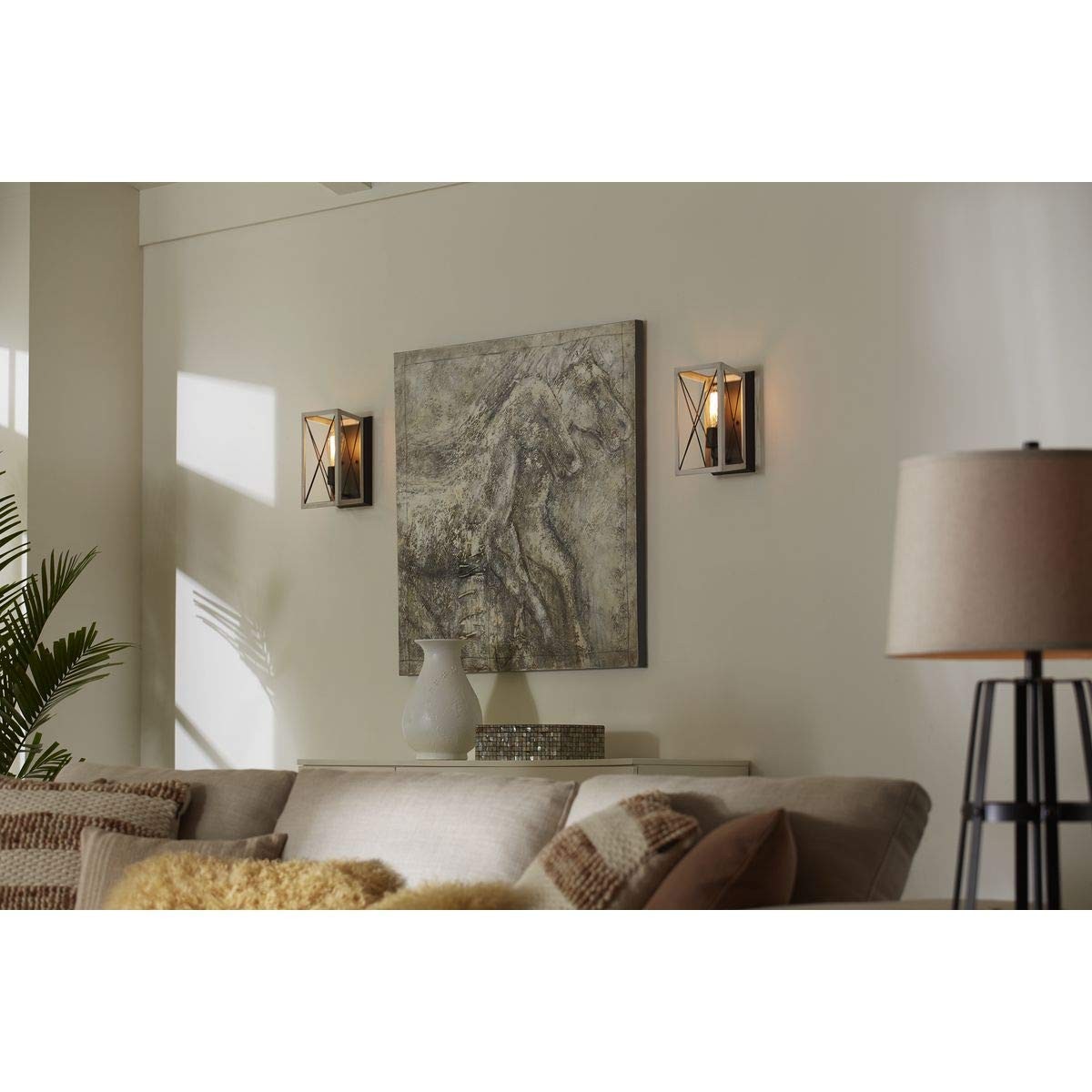 P710012-143 Briarwood Graphite One-Light Wall Sconce, , Black