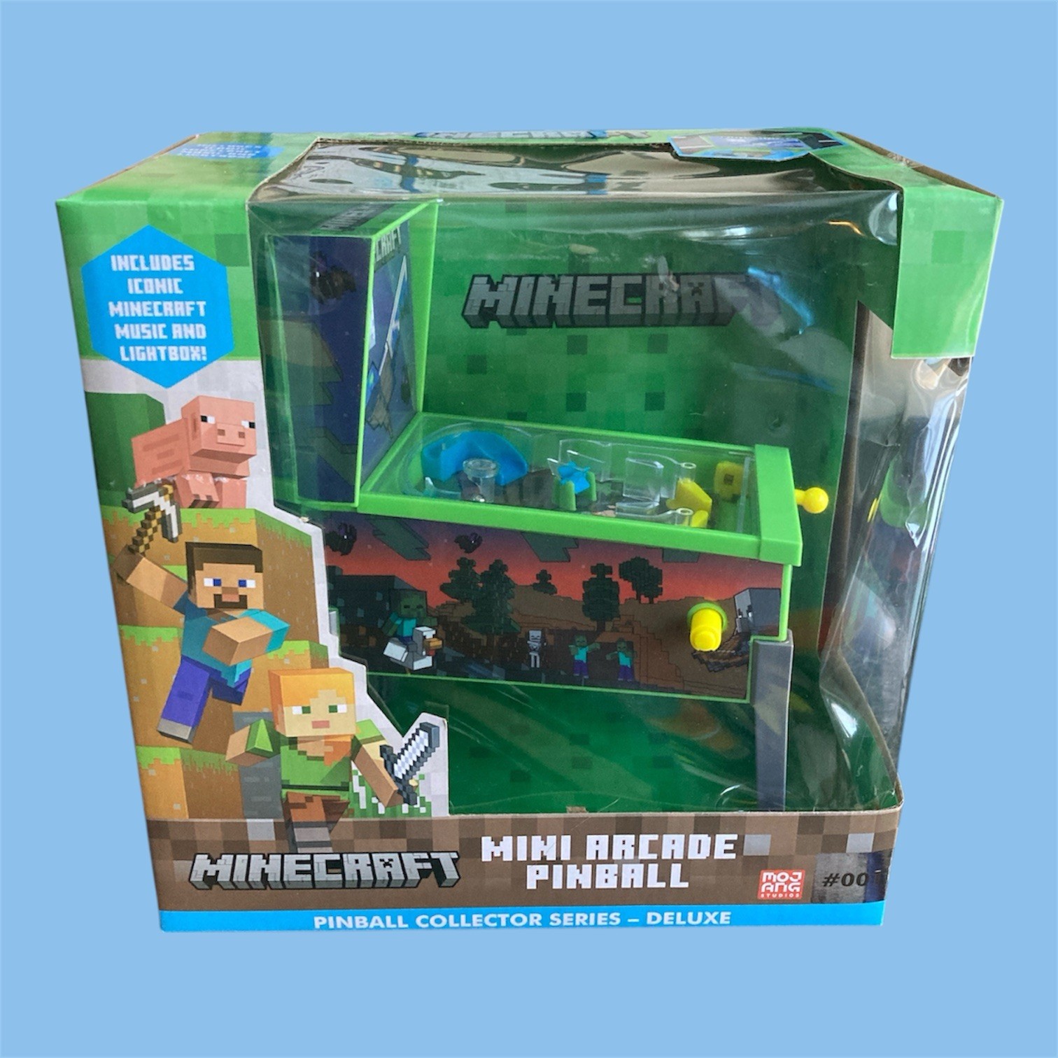 Minecraft Mini Arcade Pinball Machine Collector Series Music LightBox Toy Game