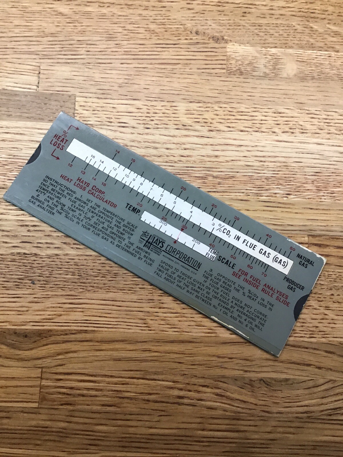 Vintage Slide Rule Calculator - HAYS CORP. - Heat loss - LL5