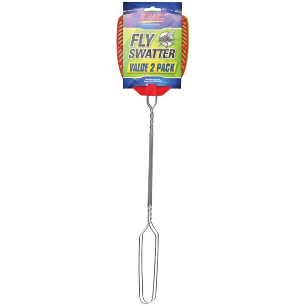 Pic(r) WIRE HNDL FLY SWATTER 2PK WIRE-2PK Office Household Essentials Molded