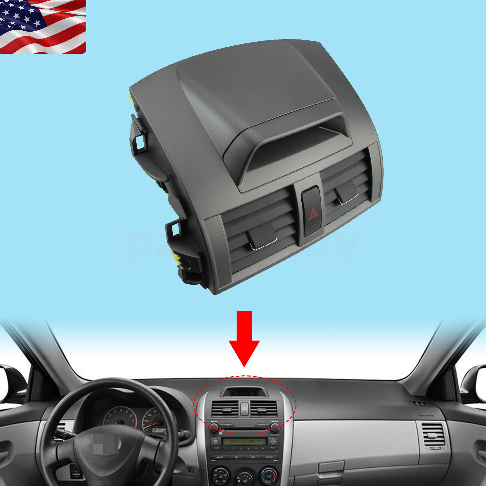 55670-02340 Center Dash A/C Outlet Air Vent Panel For Toyota Corolla 2009-2013
