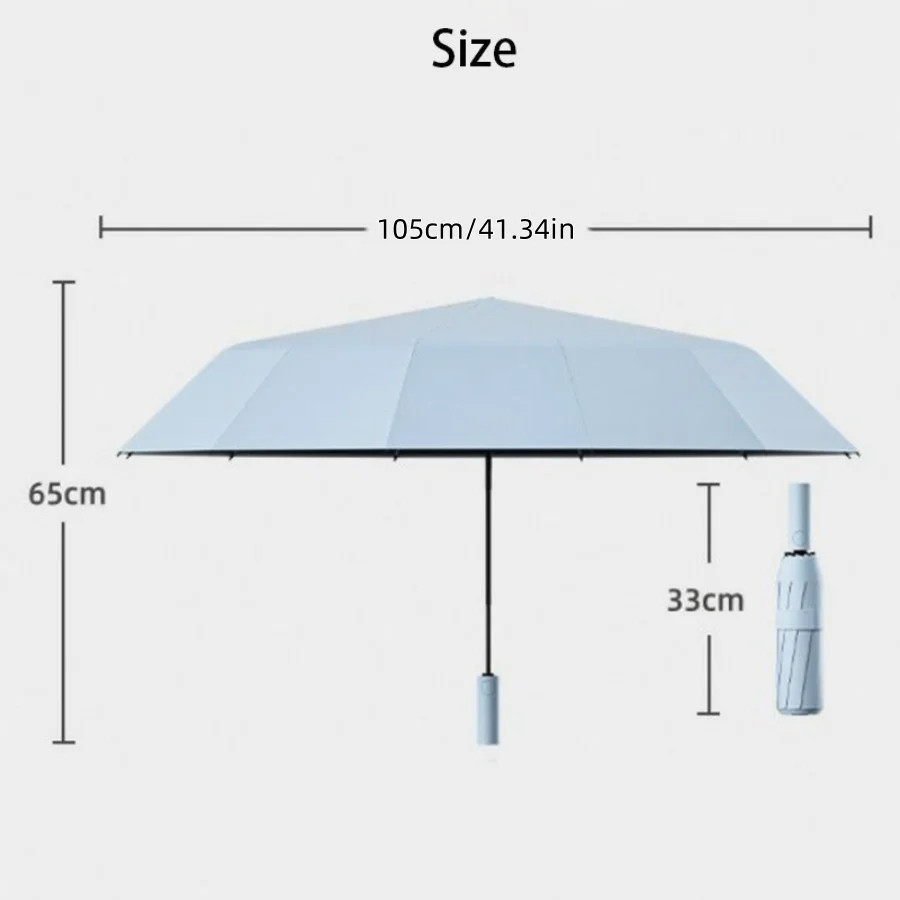 60 Bones Super Strong Windproof Automatic Folding Umbrella Reinforced Large UV S